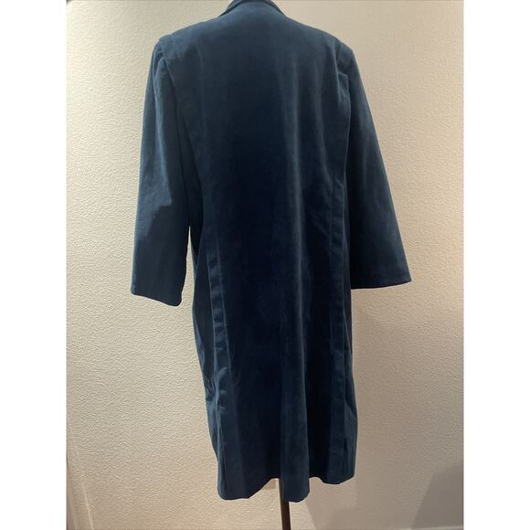 charles klein, blue suede long open coat, vintage , no size tag - Picture 5 of 9